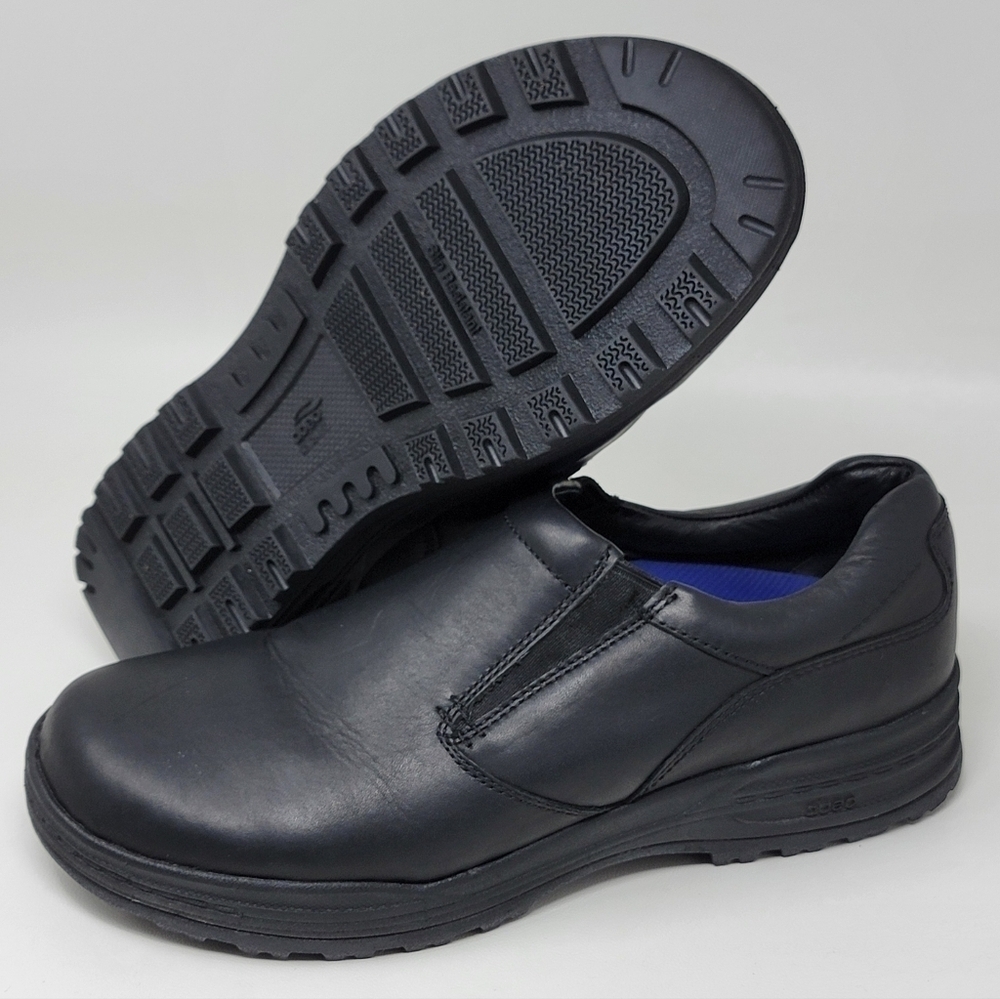 ABEO Men's Size US 10 Black Leather Casual Slip On Loafer Ruben 24R Pre-owned